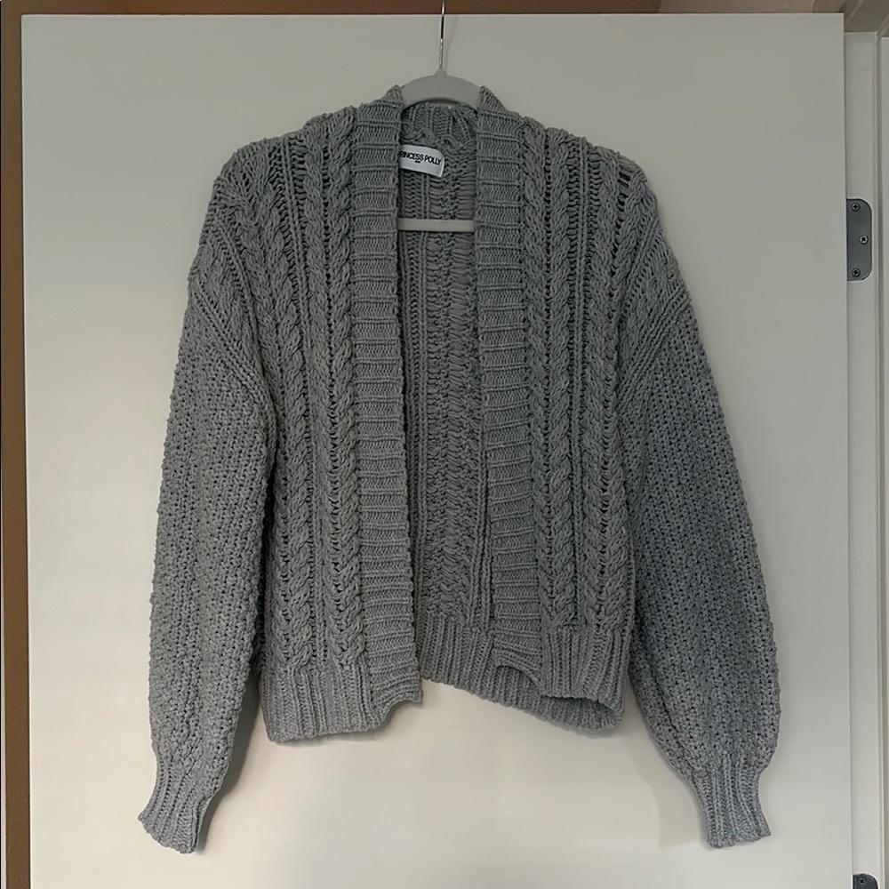 Princess Polly Chunky Gray Knit Cardigan